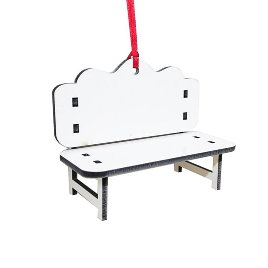 Sublimation Blank Print MDF Memorial Long Bench-Chair Decoration Pendant Trinket-Ornament For Halloween Christmas Tree