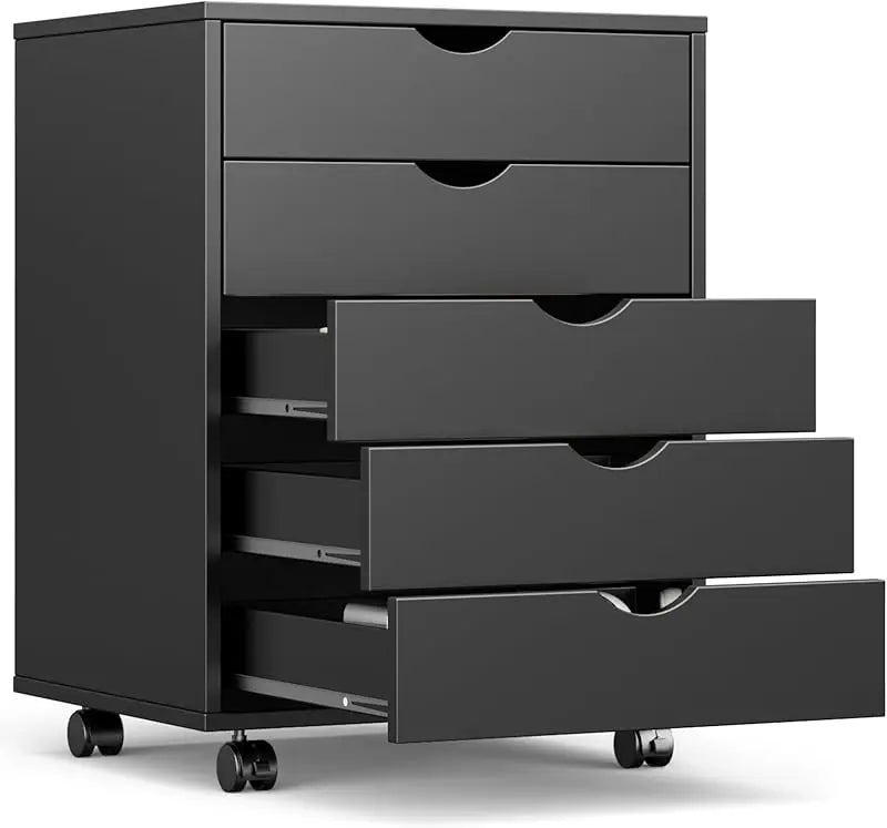7 Drawer Mobile File Cabinet Under Desk Storage Organization with Wheels Vertical Filing Chest Rolling Wood Small Desk Pr