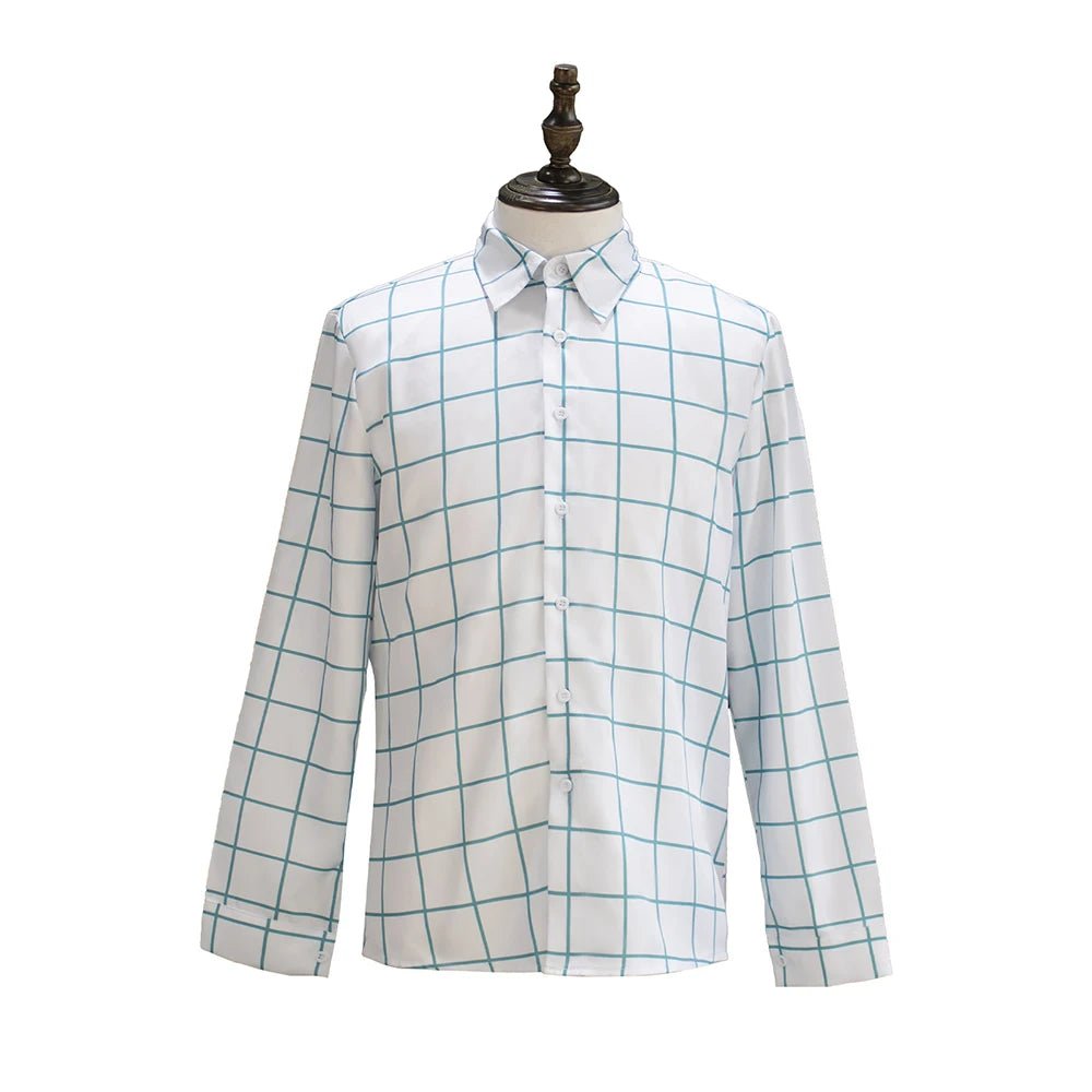 Movie KPop Demon Jinu Hunters Cosplay Costume Saja Boys Unisex Shirt Top Coat Plaid Shirt Long Sleeved Clothes Halloween Outfit