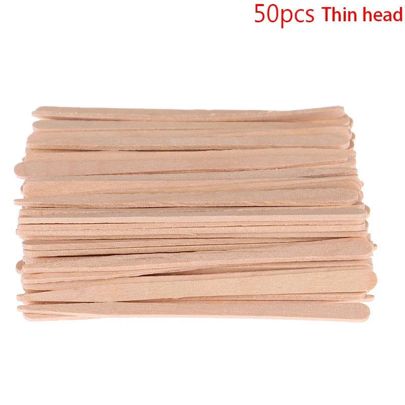 50/100Pcs Wooden Body Hair Removal Sticks for Woman, Wax Waxing, Disposable Sticks, Beauty Toiletry Kits, Wood Tongue Depressor