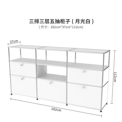 b7+  Nordic medieval cream wind small apartment display cabinet stainless steel module furniture decorative cabinet