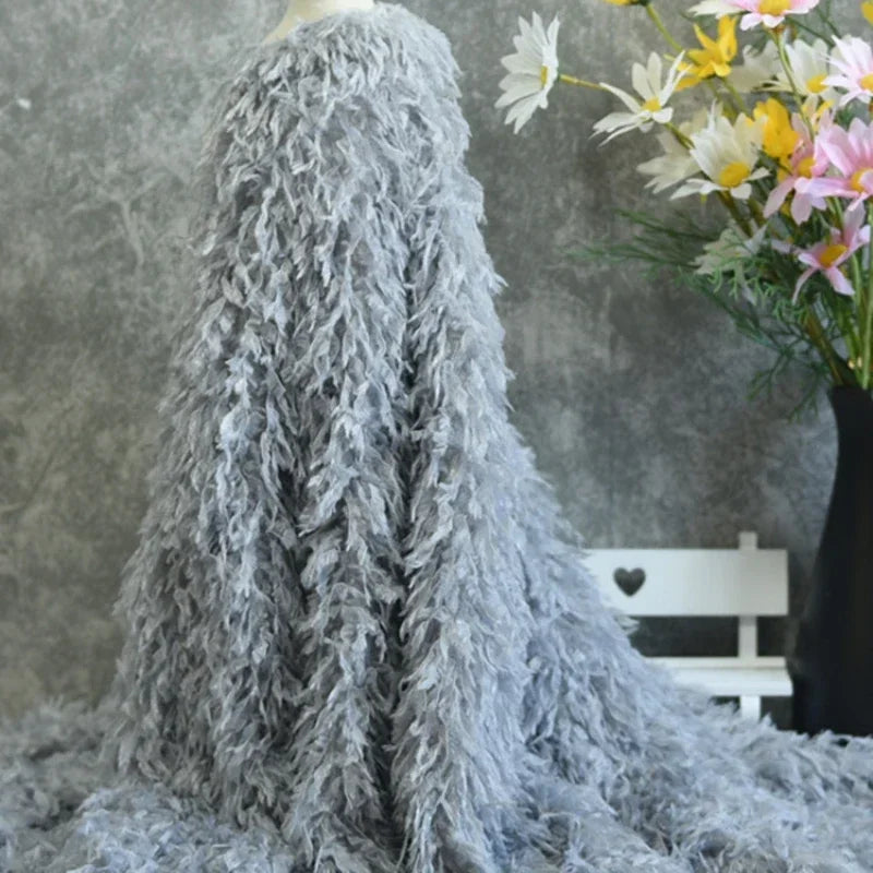 Feather Tassel Velvet Fabric Shooting Background Baby Clothes Pillow Dresses DIY Stage Apparel Designer Sewing Material Cloth