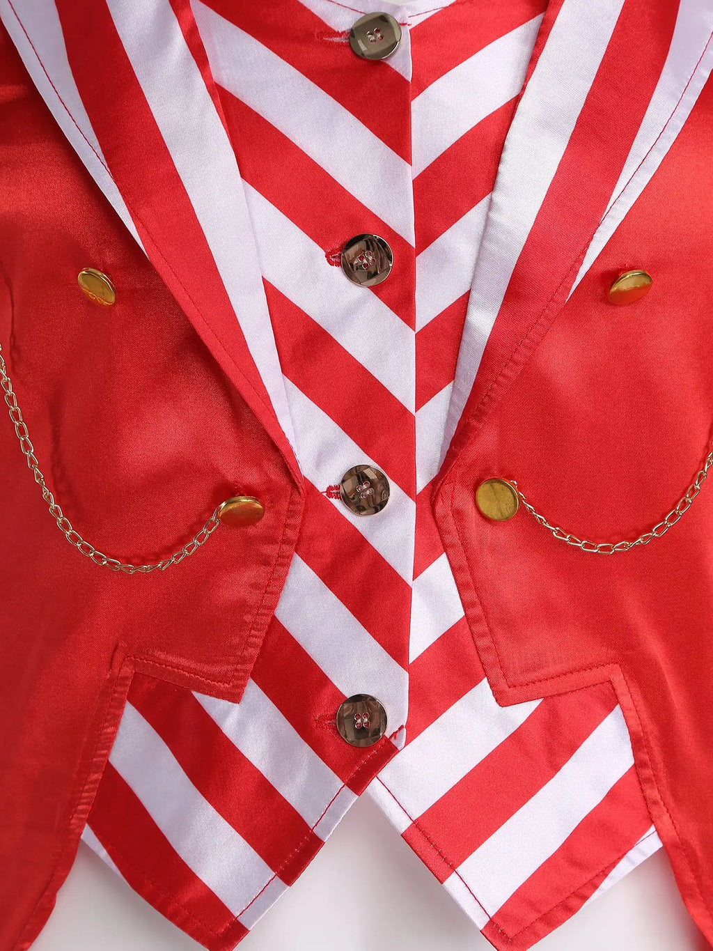 Men Circus Ringmaster Costume Halloween Lion Tamer Tailcoat Lapel Collar Long Sleeves Tassel Epaulets Satin Jacket Tail Coats