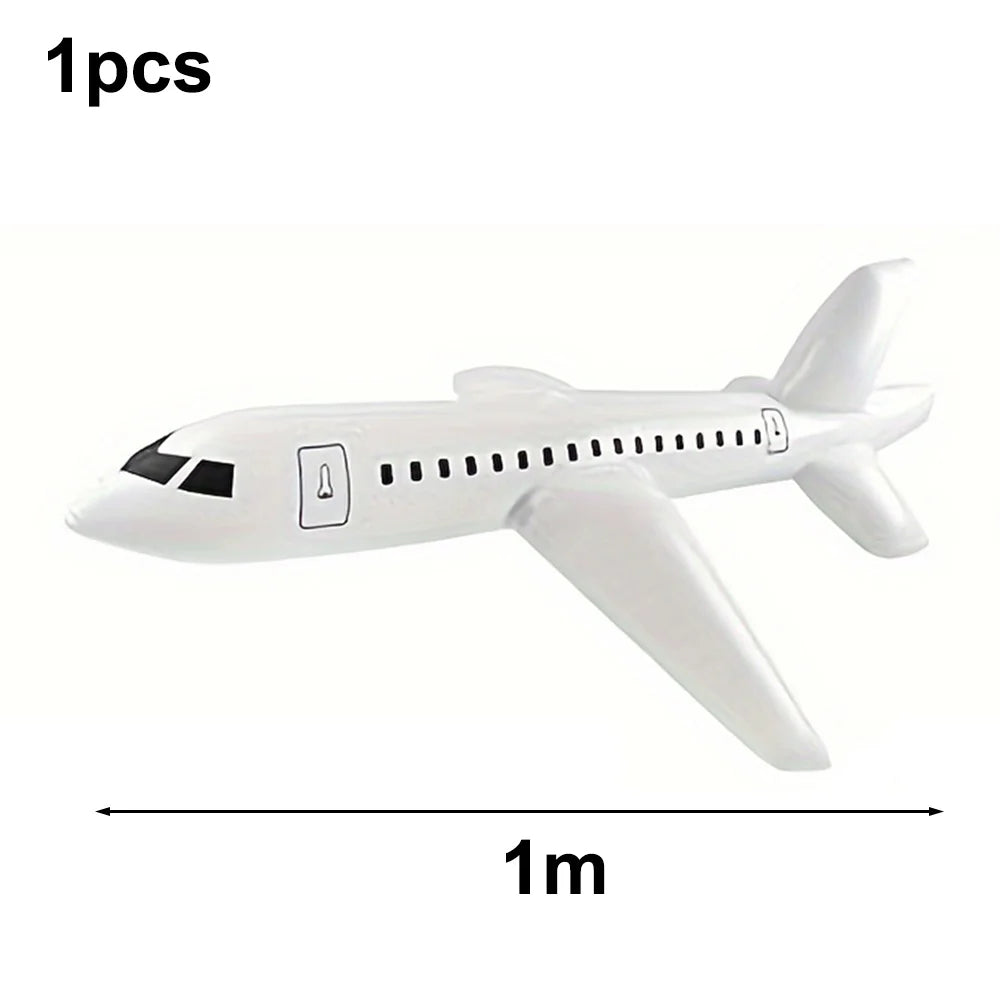 1m White Large Inflatable Airplane Balloons Inflatable Airplane Aviation Themed Birthday Outdoor Party Decorations Gifts Toys