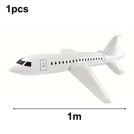 1m White Large Inflatable Airplane Balloons Inflatable Airplane Aviation Themed Birthday Outdoor Party Decorations Gifts Toys