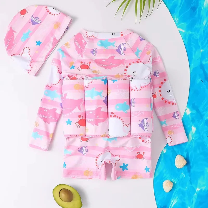 Baby Pool Floating Swimsuit One-piece Bathing Suit for Boys Girls Children Buoyancy Swimsuit Beginner Swimming Clothes