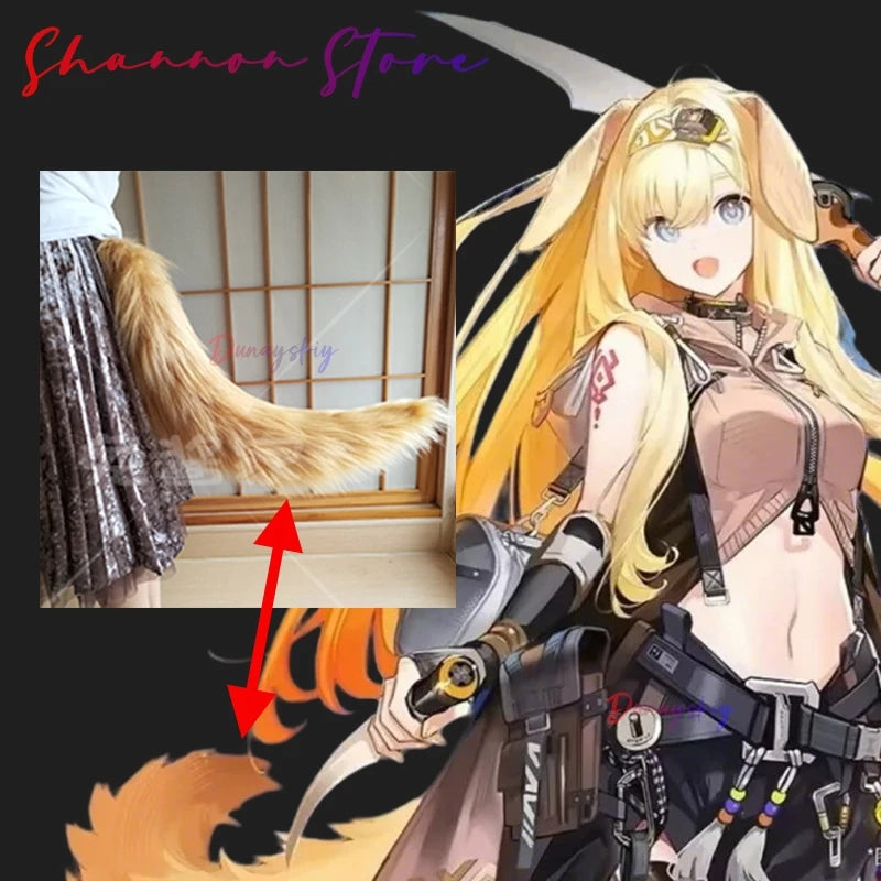 Arknights Brigid Cosplay Costume Brigid Wig Hair Band Tail Accessories Prop Uniform Anime Halloween Disguise for Adult Women