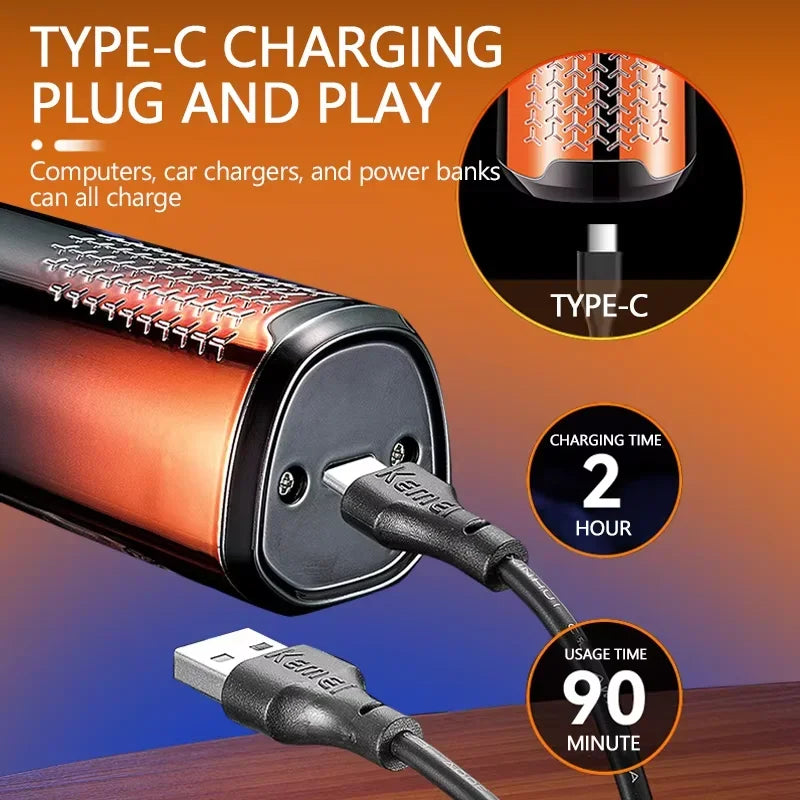 Kemei Electric Shaver Washable Rechargeable Electric Razor Shaving Machine Men Body Hair Beard Trimmer Wet-Dry Use Waterproof