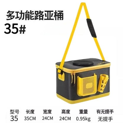 Thickened EVA Fishing Bucket Multi Function Lure Box Live Tank Rod Holder Scratch Resistant Sturdy for Rock Anglers 낚시 버킷