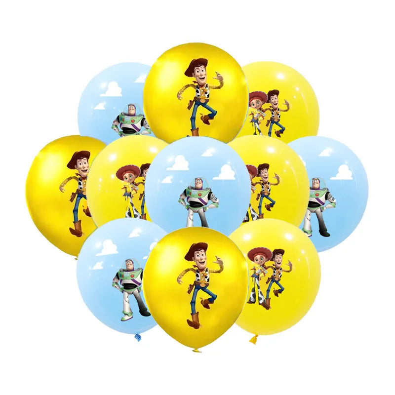 15pcs 12inch Toy Story Woody and Friends Latex Balloons Kids Birthday Party Balloon Cartoon Buzz Lightyear Woody Party Balloons