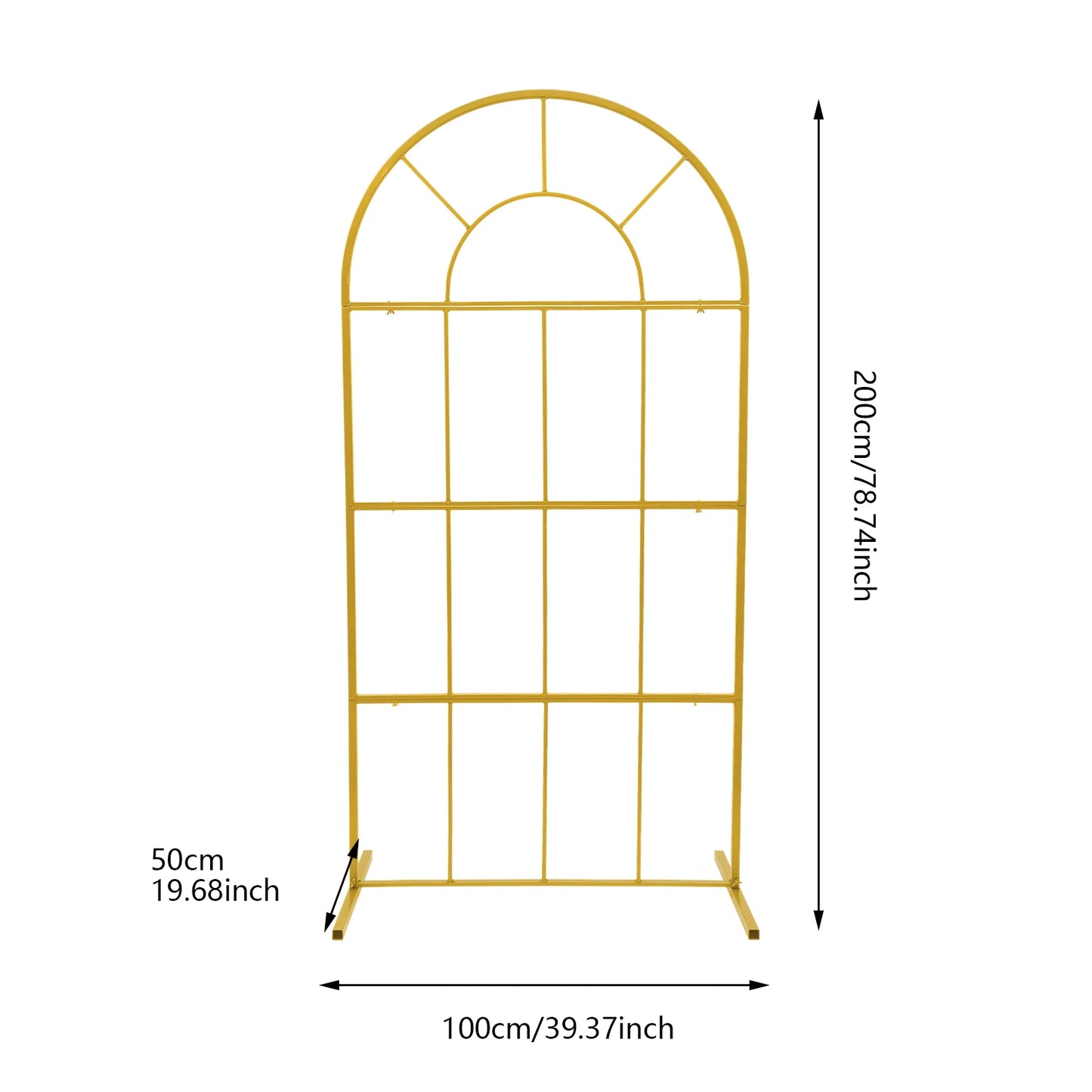 Wedding Arch Stand, 6.5ft Tall Iron Flower Holder, Freestanding H-Base for Bouquets/Balloons, Perfect for Weddings/Parties/Event