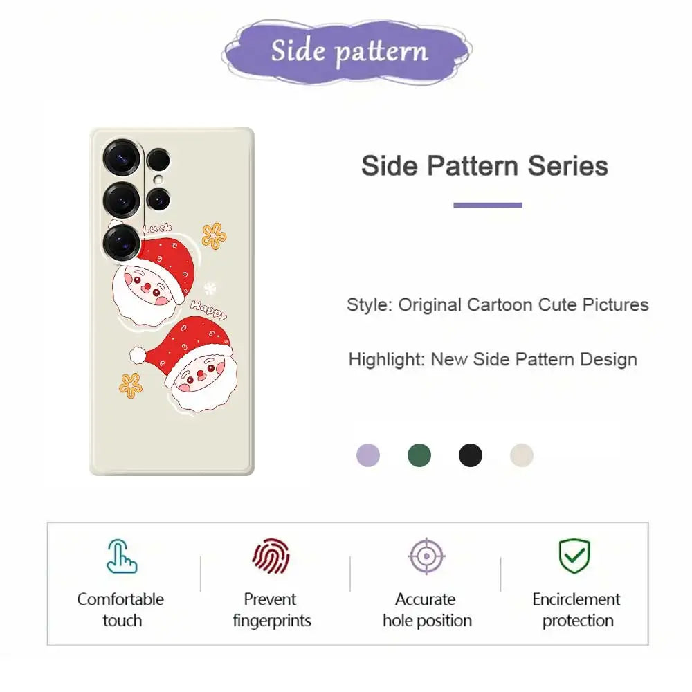 Cute Christmas Phone Case For Samsung Galaxy S25 S24 S23 S22 S21 S20 Ultra Plus S10 Plus S24FE S23 FE S22FE S21 FE S20 FE Cover