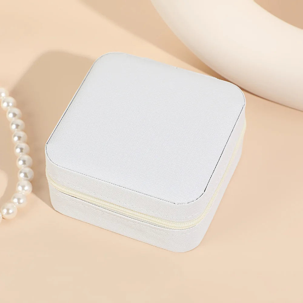 1PC Mini Fashion Travel Display Zipper Jewelry Storage Box Multifunctional For Necklace Bracelet Earrings Ring Storage Portable