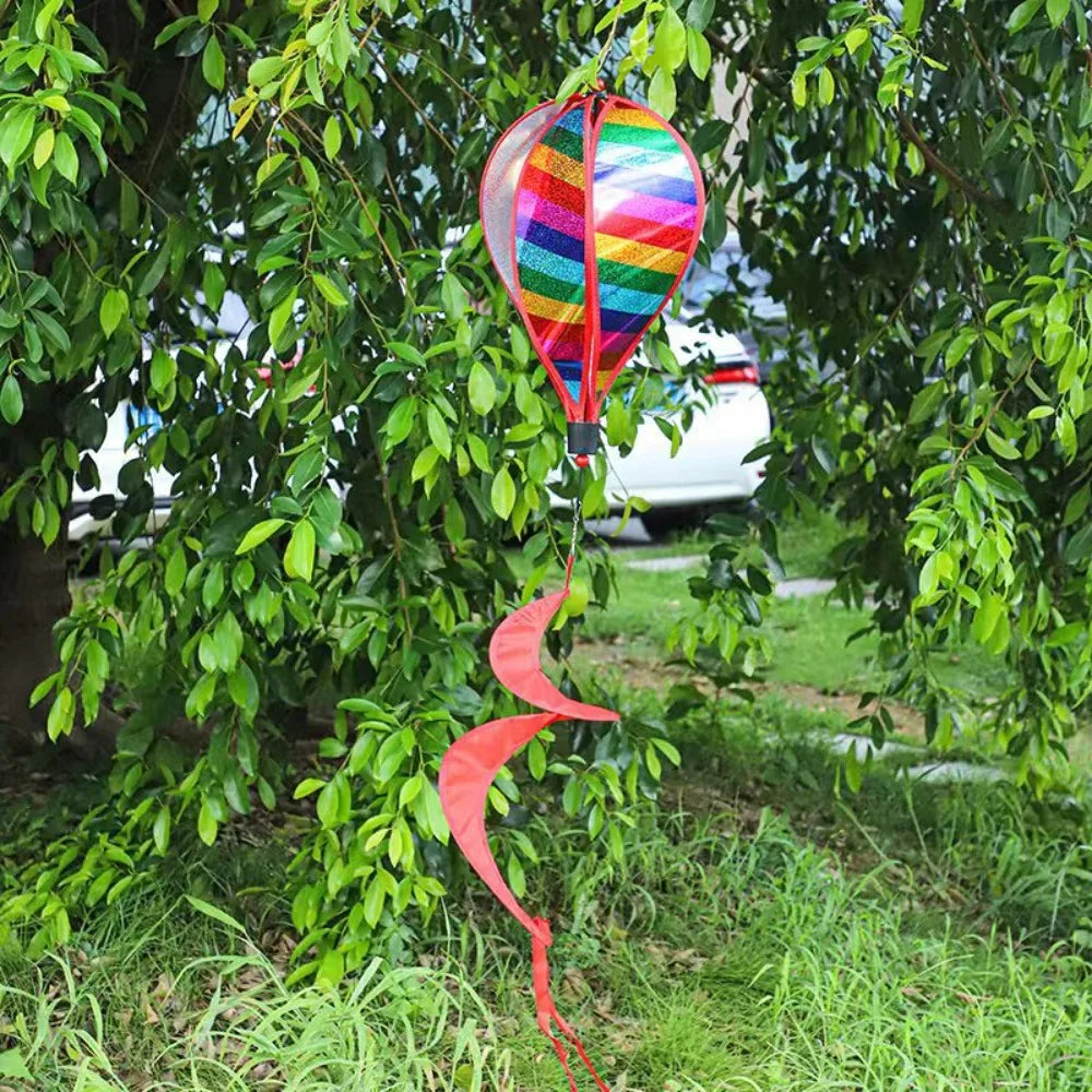 Strip Style Hot Air Balloon Wind Spinner Colorful Hanging Garden Wind Spinners Cute Large Children's Toys Kindergarten