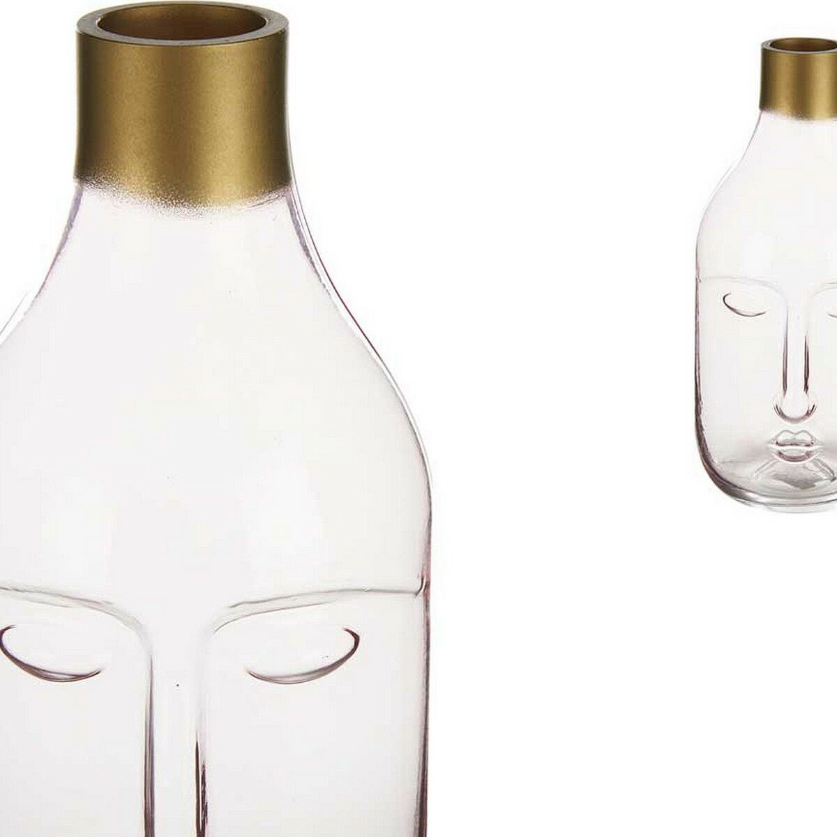 Vase Face Pink Glass (11 x 24,5 x 12 cm)
