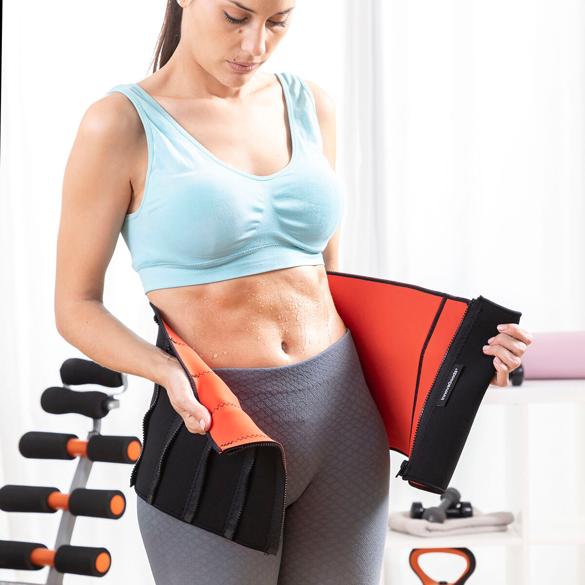 Pack Foldable Abdominal Machine with Exercise Guide and Sports Sauna
