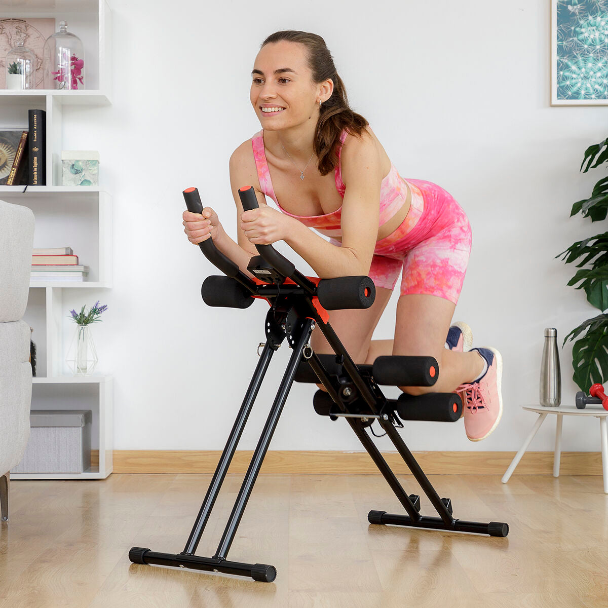 Pack Foldable Abdominal Machine with Exercise Guide and Sports Sauna