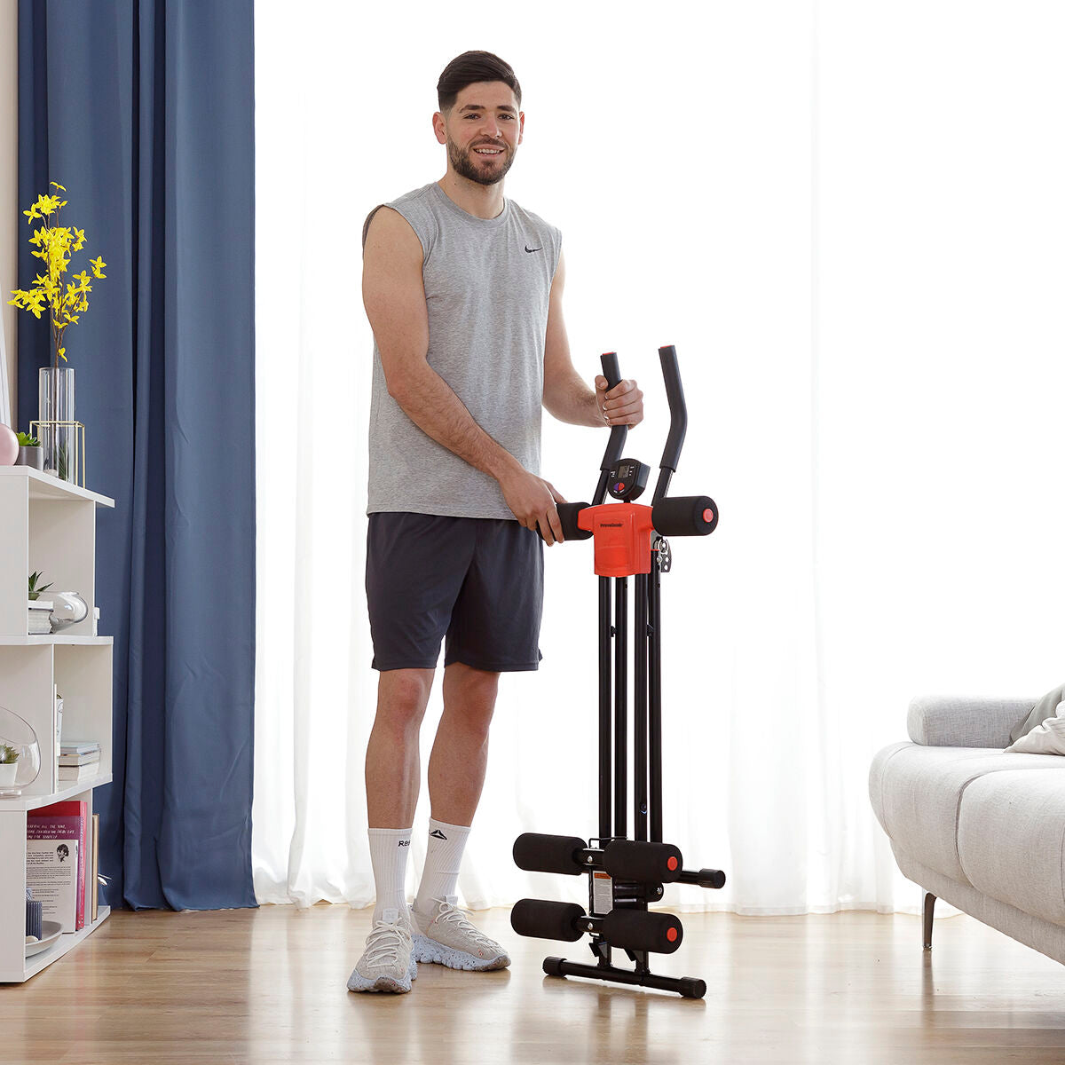 Pack Foldable Abdominal Machine with Exercise Guide and Sports Sauna