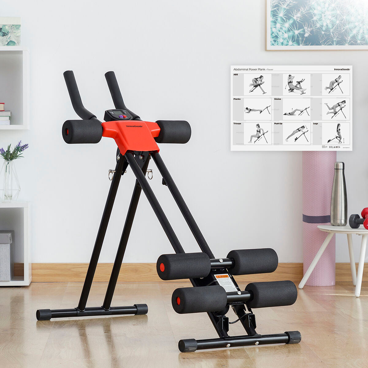 Pack Foldable Abs Machine with Exercise Guide and Men's Sauna Sports