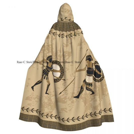 Unisex Adult Ancient Greek Fighting People Cloak with Hood Long Witch Costume Cosplay