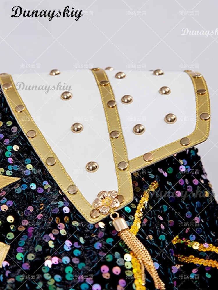 Zoey Cosplay Anime KPop Demon Hunters Costume Wig Coat Skirt Neckwear Tassels Props Huntrix Dress For Women Girls Huntrix Party