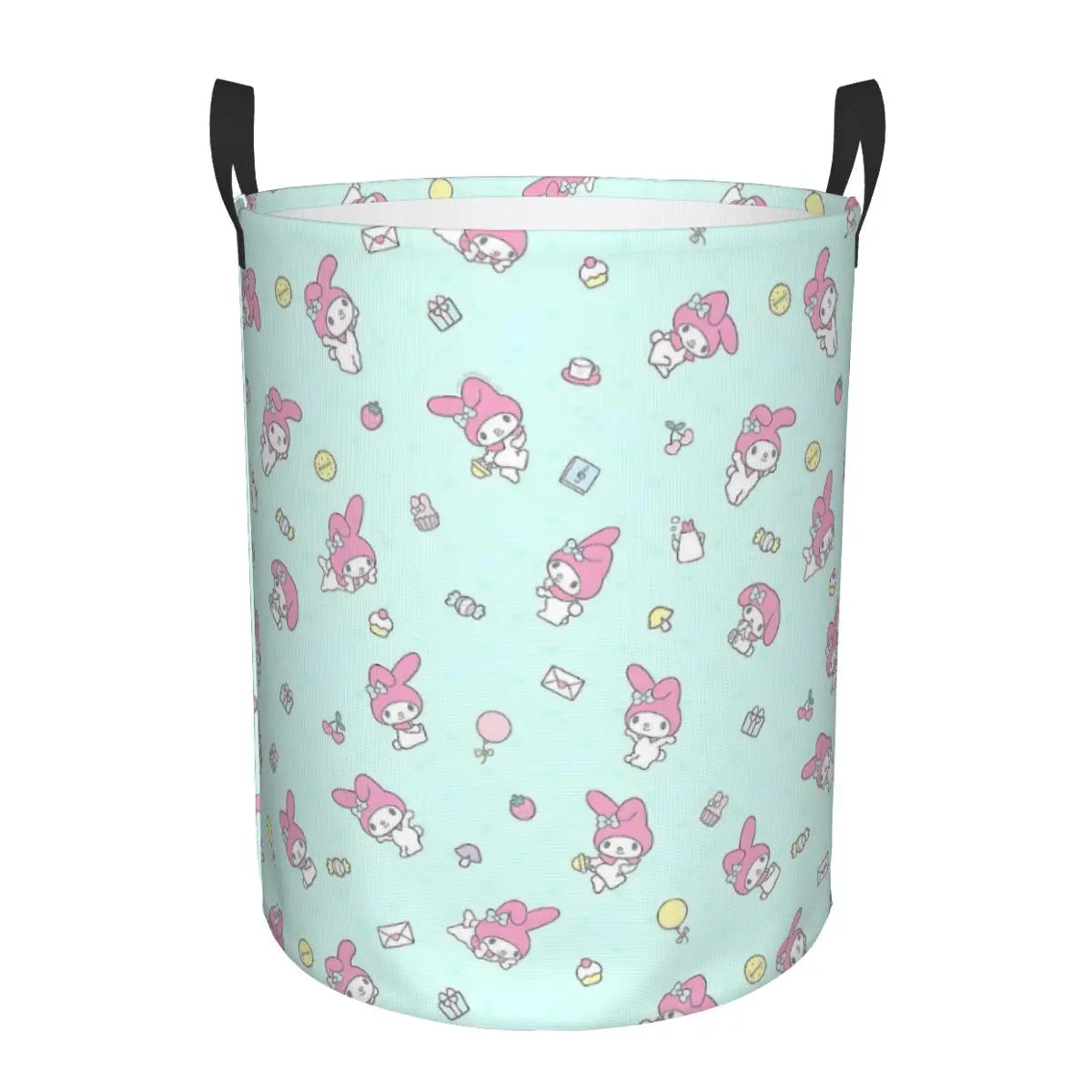 Custom Melody Laundry Basket Collapsible Pink Rabbit Clothes Hamper for Baby Kids Toys Storage Bin