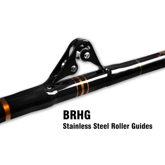A Bent Butt Fishing Rod 2-Piece Saltwater Offshore Trolling Rod Big Game Roller Rod Conventional Boat Fishing Pole