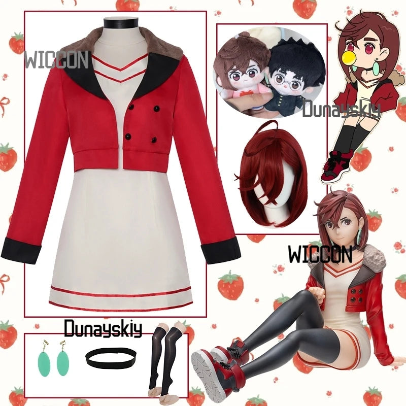 Ayase Momo Ken Takakura‌ Danda Cosplay Costumes Wig Accessions Dan Red Coat Cool Kawaii Sexy Party Daily Jirai Kei Halloween