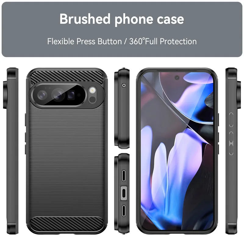 For Google Pixel 10 Pro XL Case Google Pixel 10 Pro XL 5G Cover Shockproof Luxury Silicone Brushed TPU Protective Phone Cover