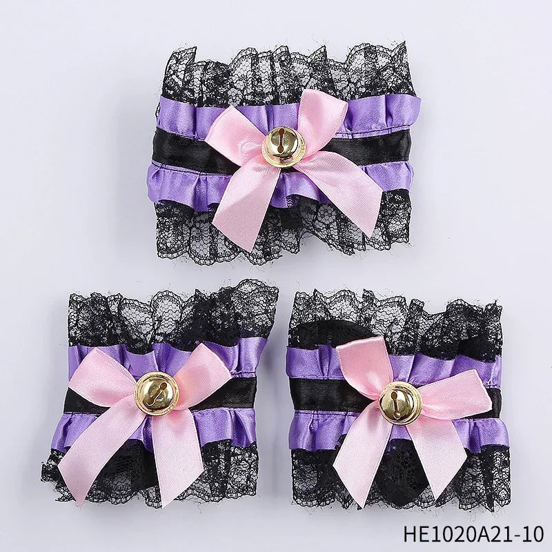 Womens Halloween Maid Lace Cat Ear Headband Hair Accessories Cat Ear Headband Long Tassel Japanese Animation Cosplay Accessories