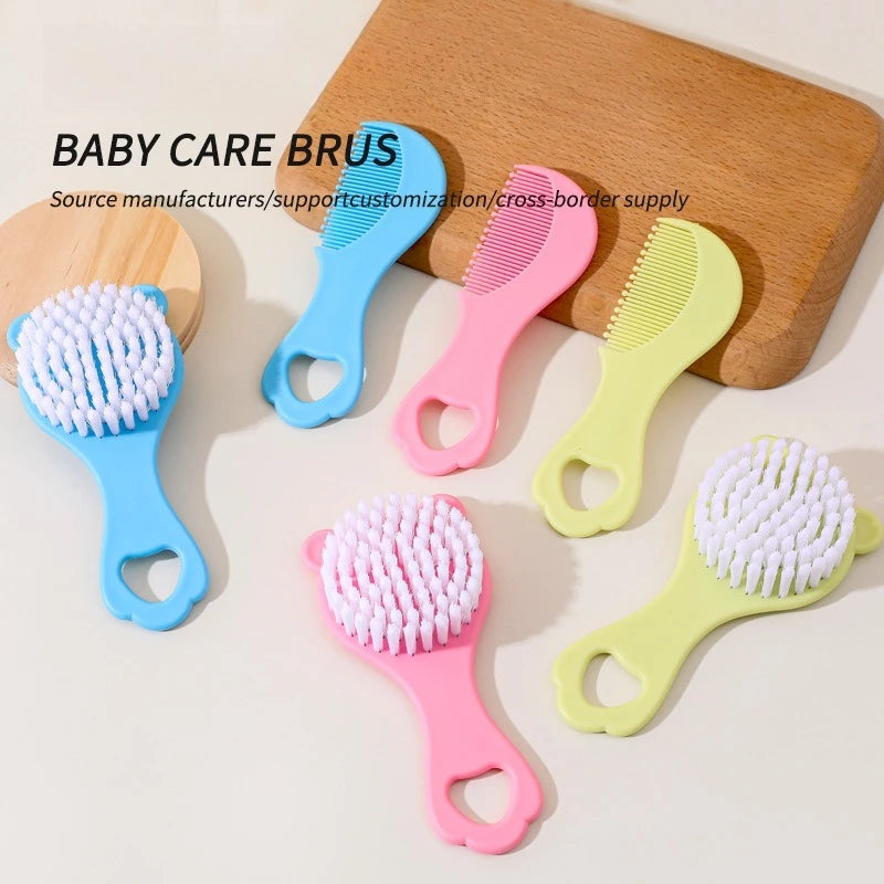 Baby Hair Brush and Comb Set Gentle Newborn Care Essential Mother Infant Bathing Supplies Nursing Accessories