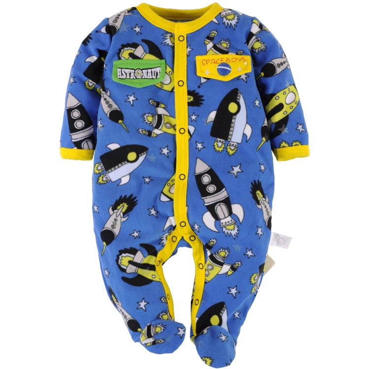 Fleece Baby One-Piece Romper With Footies bodysuits newborn sleepwear girl jumpsuit boy pajamas overalls cotton clothes