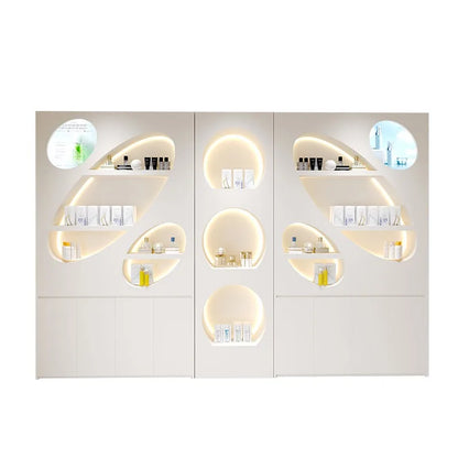 Solid wood paint beauty salon display cabinet High-end atmospheric skin care product cabinet Product rack Cosmetics display rack