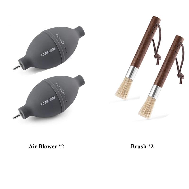 MHW 3BOMBER Coffee Powder Dust Cleaning Set Air Blower Wooden Brush for Coffee Grinder Blowing Pump for Camera Lens Keyboards