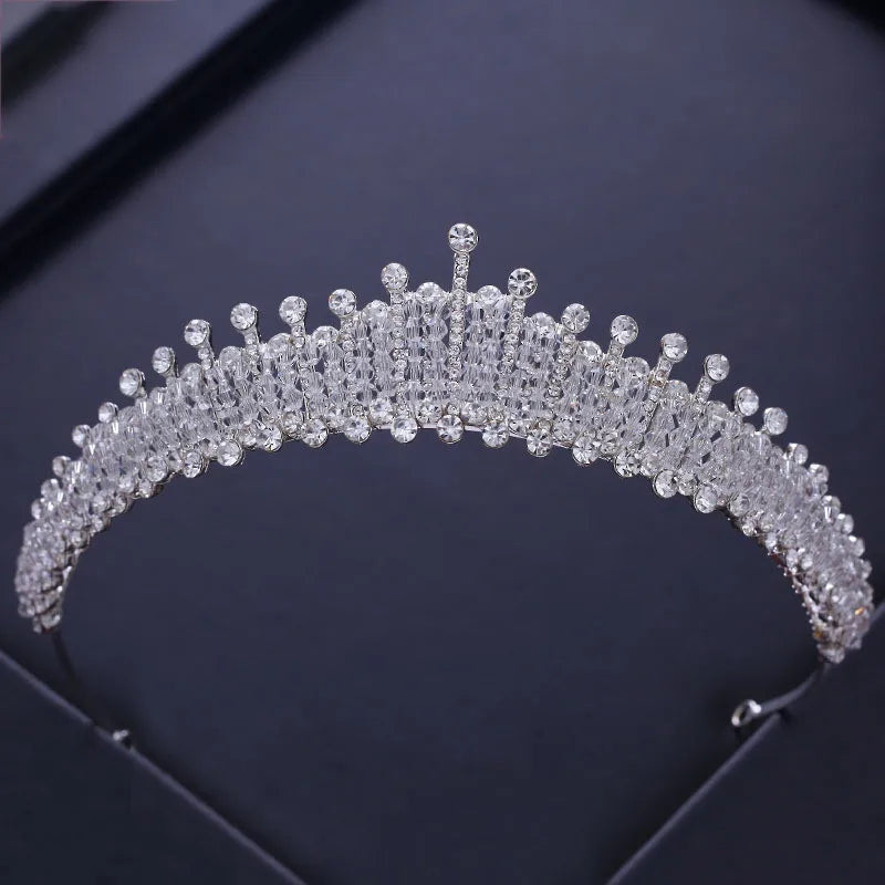 CC Crown Headband Hairband for Women Jewelry Wedding Hair Accessories Princess Tiara Elegant Rhinestone Vocation Hairwear KC42