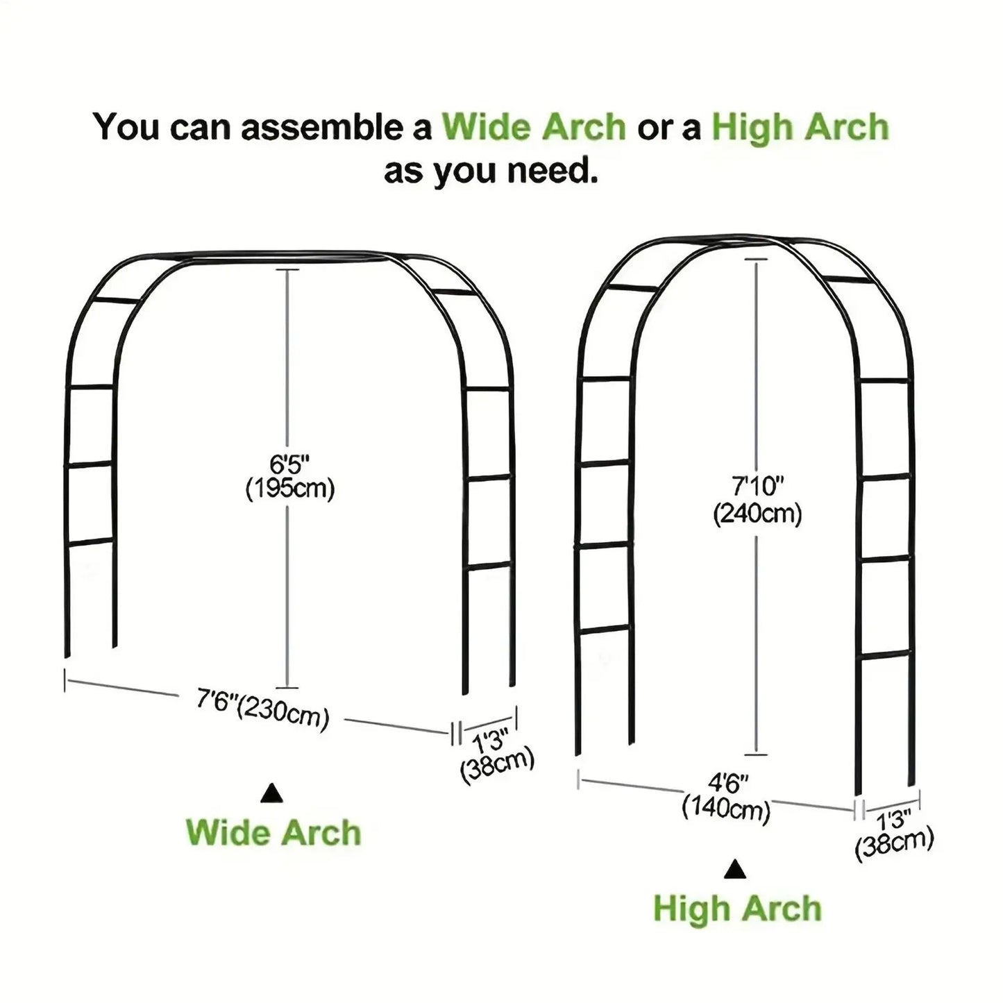 Metal Garden Wedding Arch Stand Kit Flower Frame Balloon Archway Lawn Activity Large Decor Wedding Arbor Party Decoration
