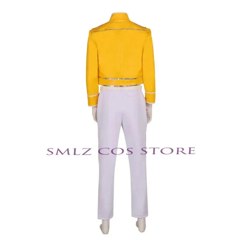 silisili ACos Freddie Mercury Cosplay Aniem Queen Lead Vocals Costume Yellow Coat Uniform Suit Halloween Party Perfo 2025 ☆ New