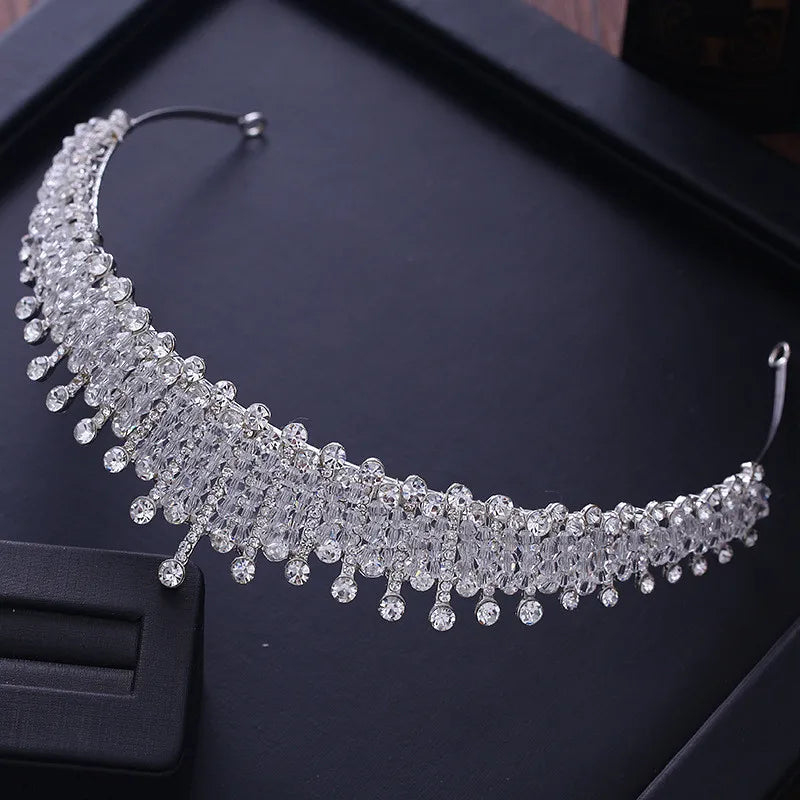 CC Crown Headband Hairband for Women Jewelry Wedding Hair Accessories Princess Tiara Elegant Rhinestone Vocation Hairwear KC42