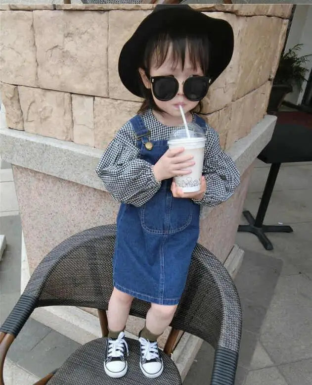 2-10Yrs Baby Girl Jean Suspender Dress Spring Autumn Summer Infant Toddler Child Cotton Denim Strap Skirt Outfit Baby Clothes