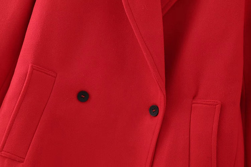 Double-Breasted Long Red Overcoat – Haute Edition 25