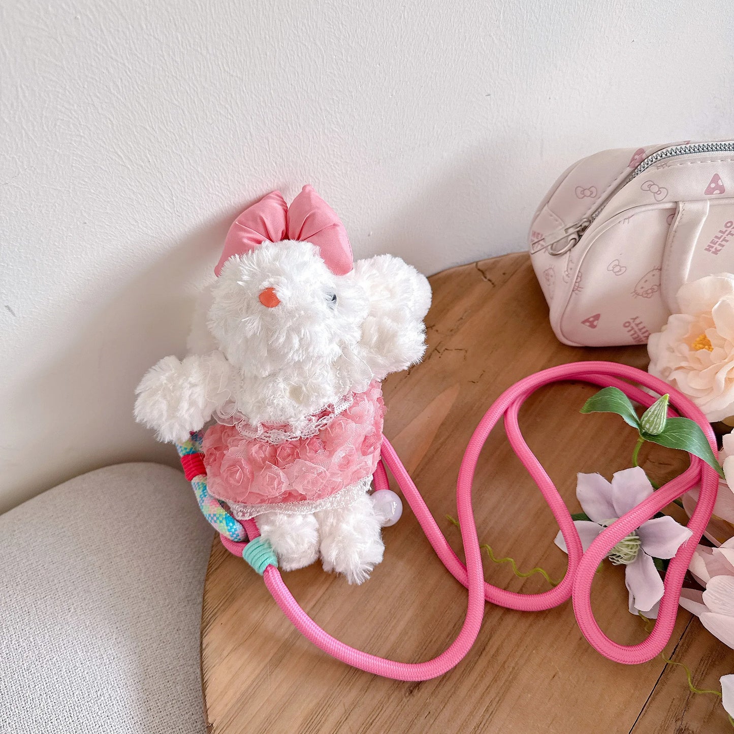 Hanging Ear Rabbit Doll Keychain Cartoon Plush Doll Bag Pendant Cute Animal Doll Accessories For Girl Women Christmas Gifts