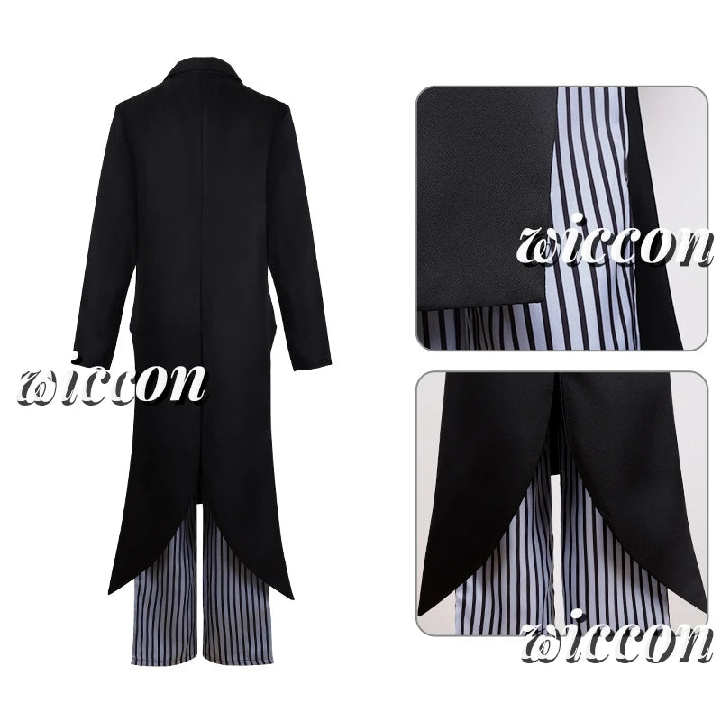 Enmu Demon Cosplay Costume Coat Shirt Pants Glove Wig Halloween Party Men Women