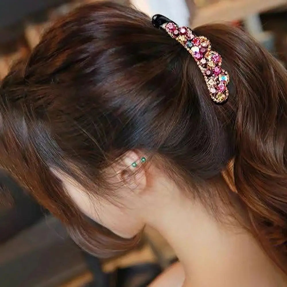 Simple Hair Claw For Girl Headdress Diamond For Women Hair Accessories Banana Clip Korean Style Hair Clip Ponytail Holder