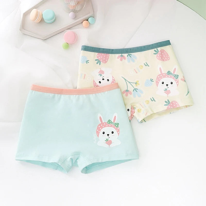 2Pcs Baby Girls Panties Sets Cotton Kids Underwear Clothes Cute Cartoon Toddlers Shorts Underpants Children Panties 3-11years