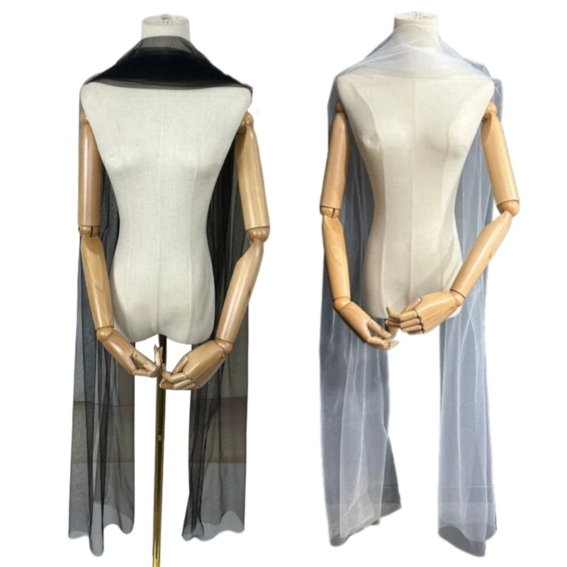 Bridal Neckerchief Cathedral Long Bridal Scarves Simple Wedding Ceremony Scarf for Brides and Gala Evenings