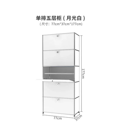 b7+  Nordic medieval cream wind small apartment display cabinet stainless steel module furniture decorative cabinet