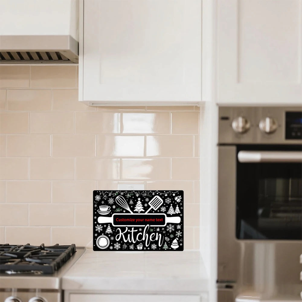 A Piece of Customizable Kitchen Christmas Signs - Personal Text Specimens, Modern Wall Hangings, Suitable for Home Kitchen Decoration, No Power Signs Required |   Modern Sign |   Durable Signage, Ideal Gift
