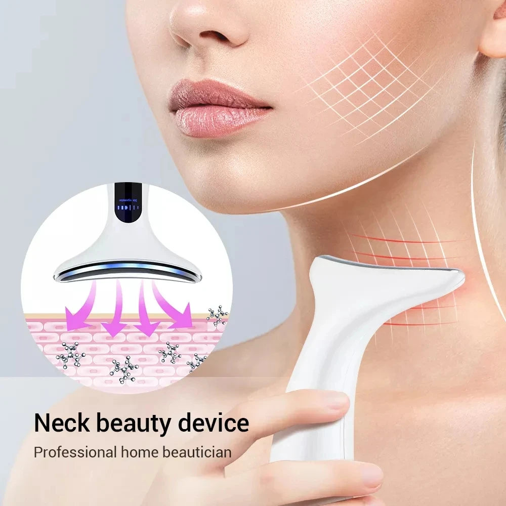 Comfortable Facial Massager Face And Neck Beauty Device For Skin Care Adults Mens And Womens White Face And Neck Massager