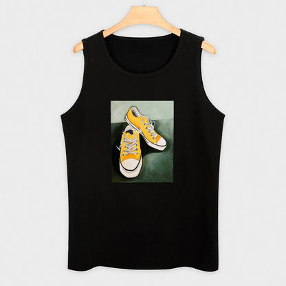 Yellow Shoes Tank Top t-shirt gym man Bodybuilding shirt Men's summer clothes