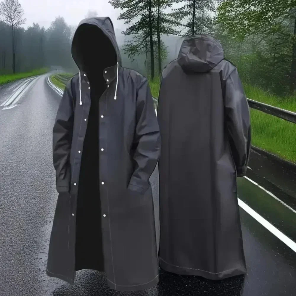 New 1Pc Waterproof Hooded Rain Coat for Men and Women, Impermeable Raincoat, Thick Poncho, Outdoor Tourism, Hiking